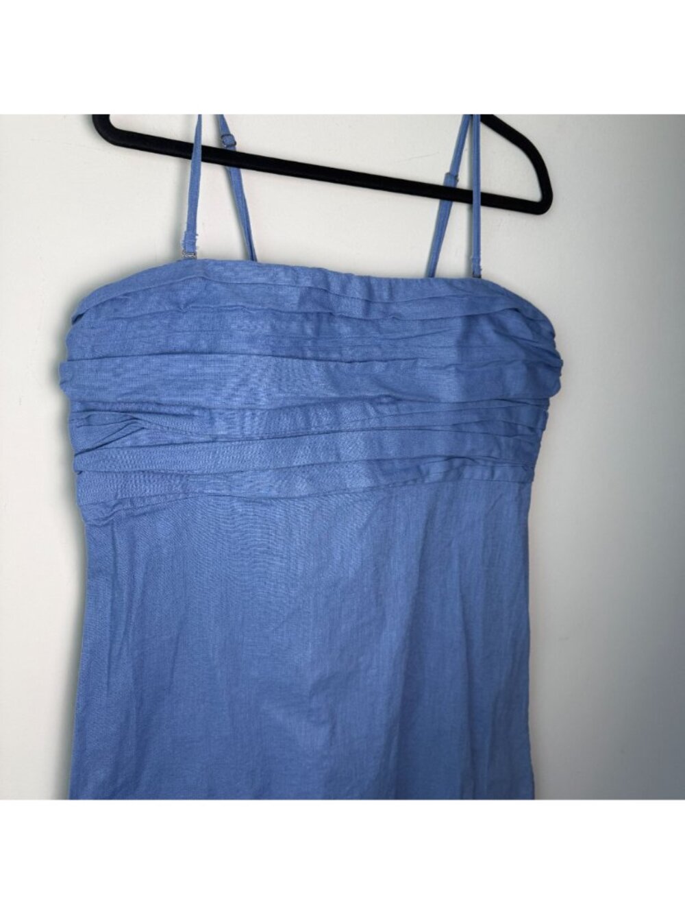 Abercrombie & Fitch Emerson Linen Cotton Blend Maxi Dress Blue XL Preppy Coastal - Picture 3 of 12
